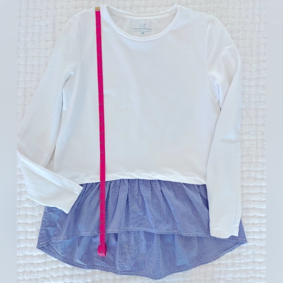 Vineyard Vines mixed media peplum shirt - Picture 5 of 6